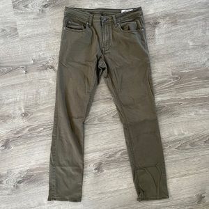 Olive Green Slim Stretch Fit Pants